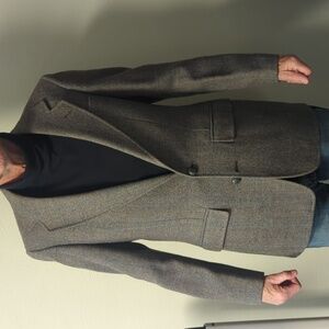 Men's Classic Gray Tweed Wool Blazer 36R